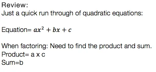 factoring quadratic equations by grouping