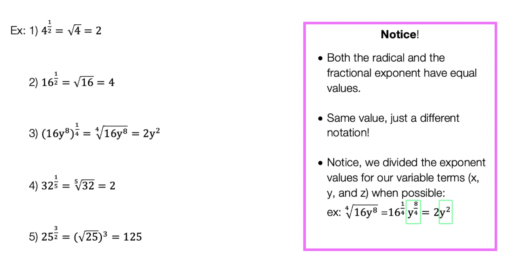 Rational Exponents: