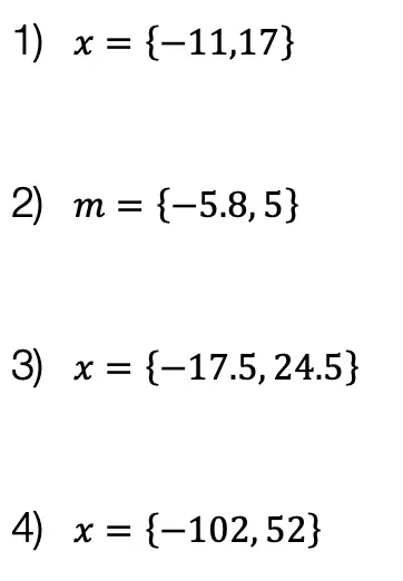 Absolute Value Equations solutions