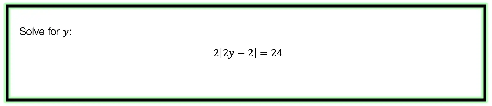 Absolute Value Equations example