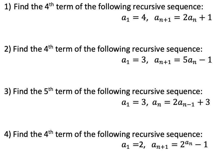 geometric sequence for recursive formula