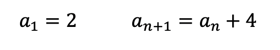 algebra 2 recursive formula