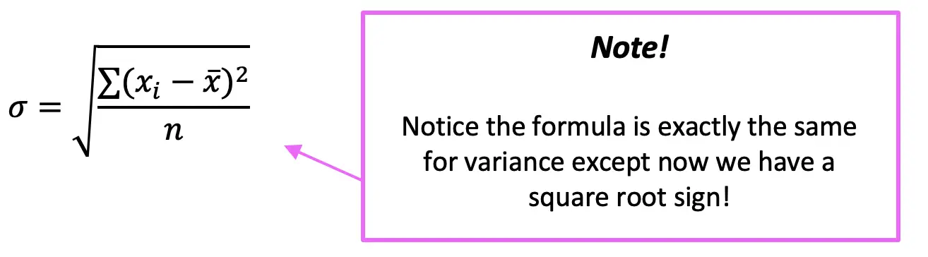 sample standard deviation