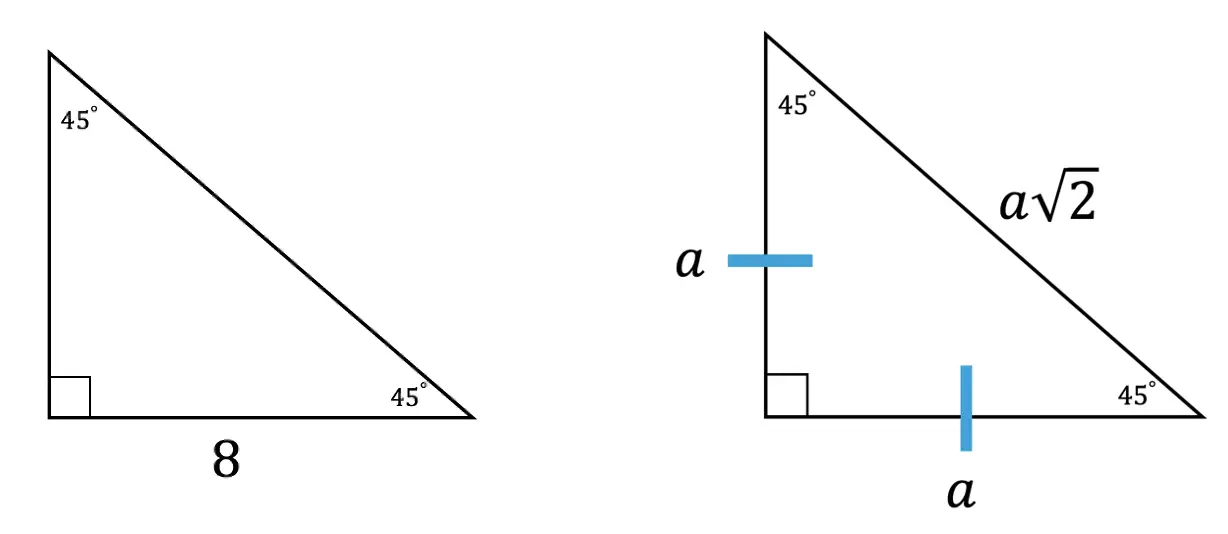 45 45 90 triangle sides