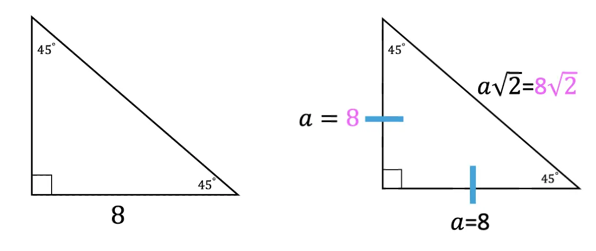 45 45 90 triangle sides