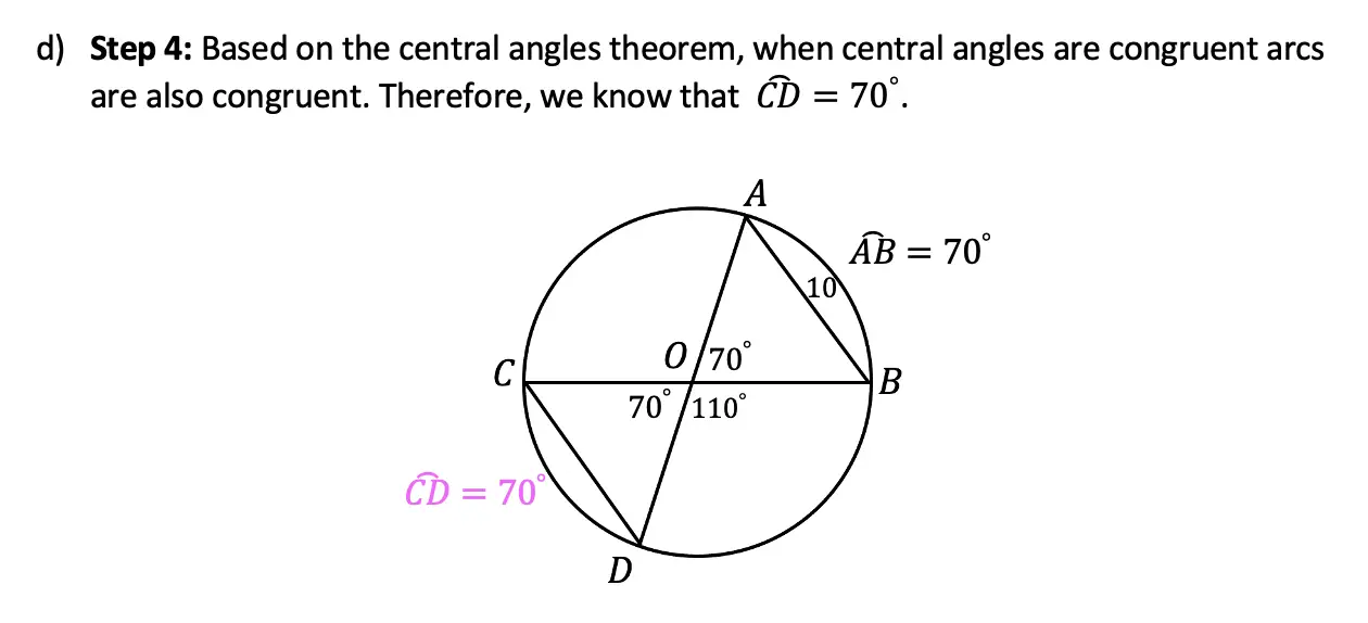 central angles theorems