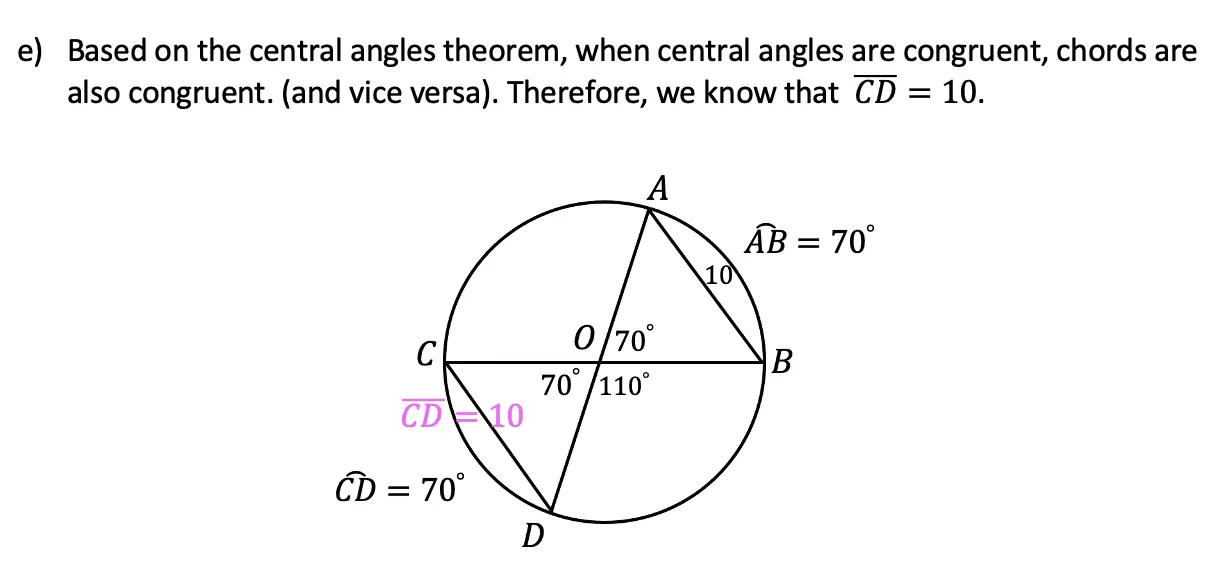 central angles theorems