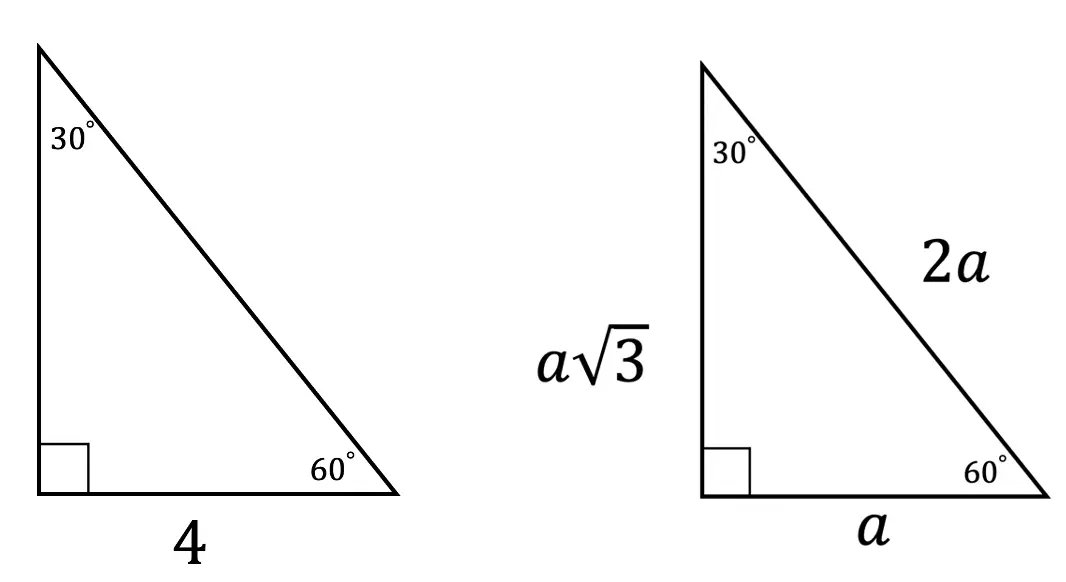 30 60 90 triangle side lengths