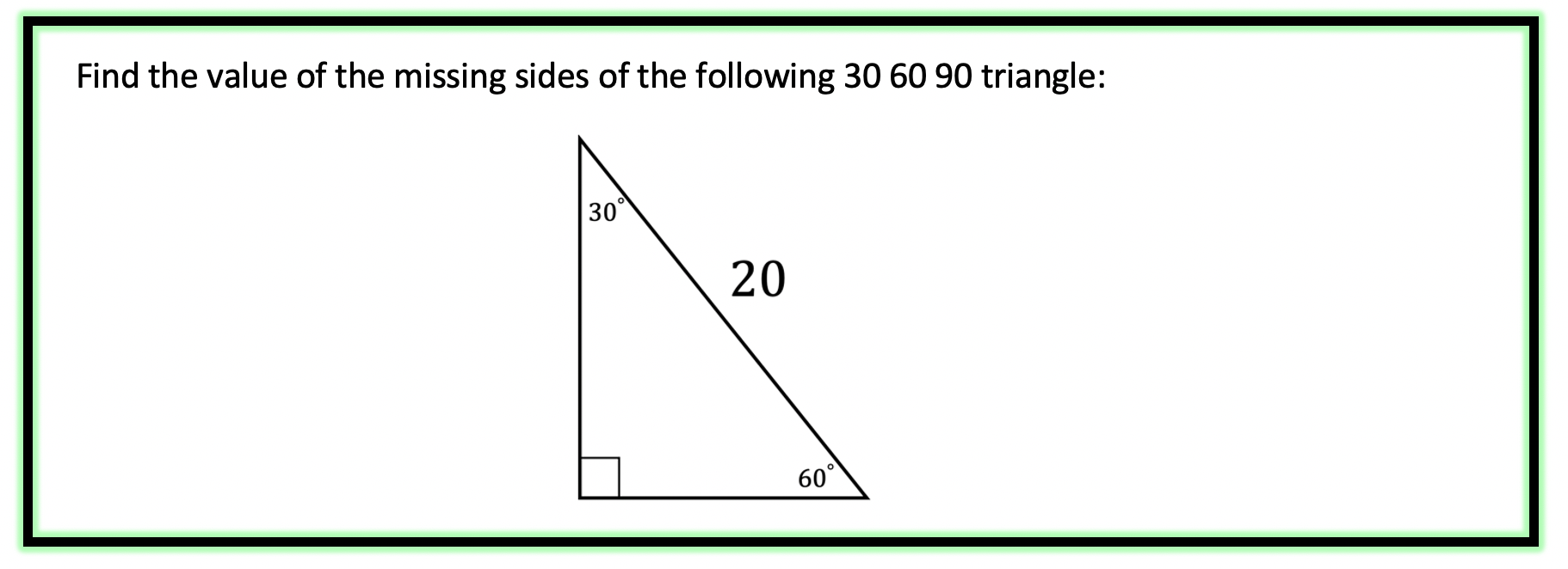 30 60 90 Triangle - Math Lessons