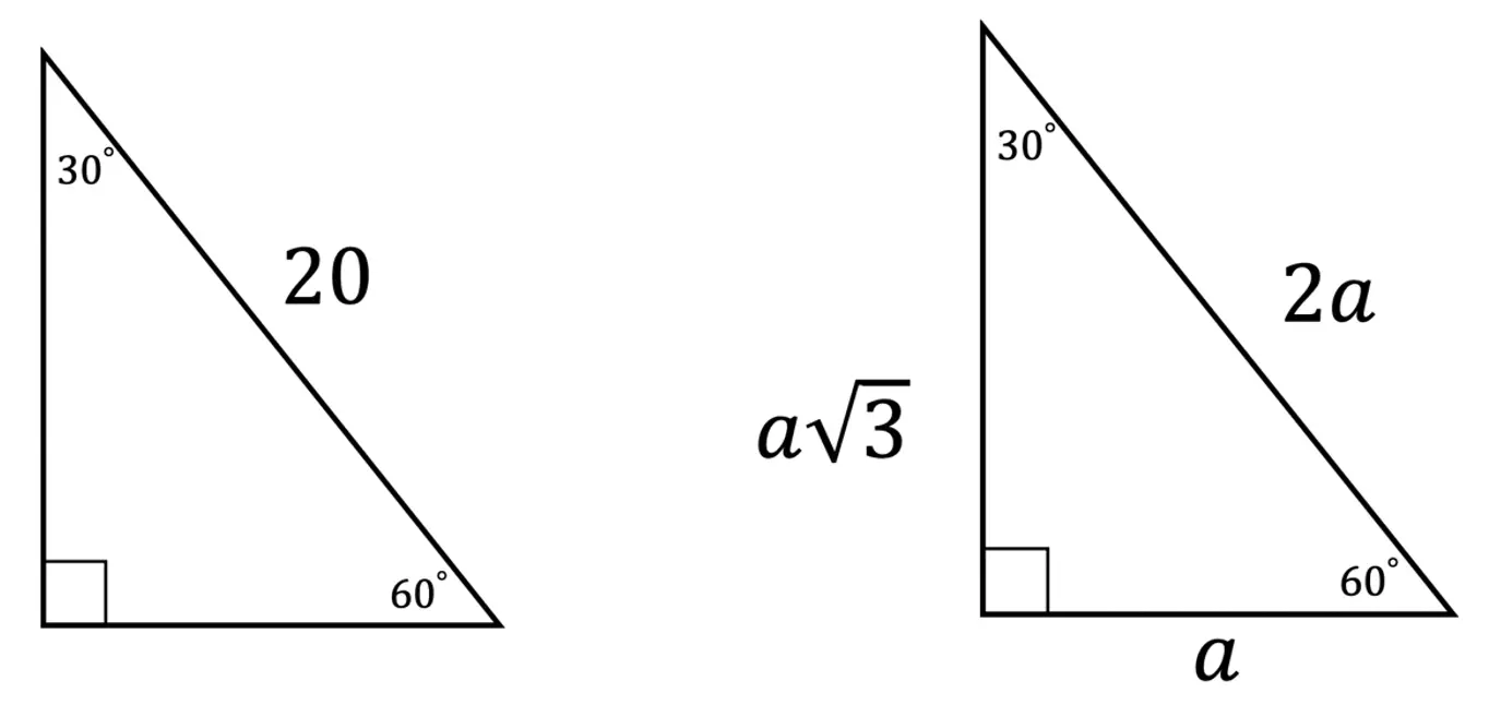 30 60 90 triangle side lengths