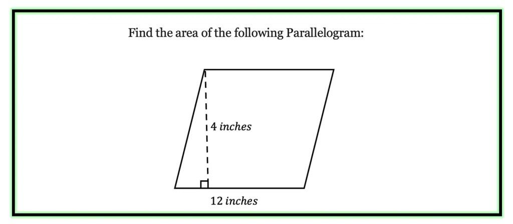 How to find the Area of a Parallelogram