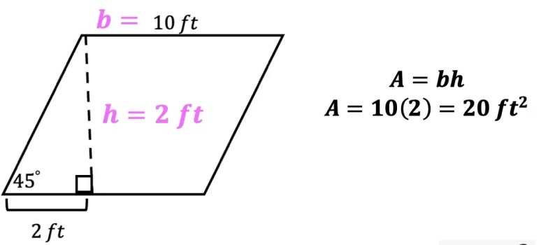 how do you find the area of a parallelogram formula