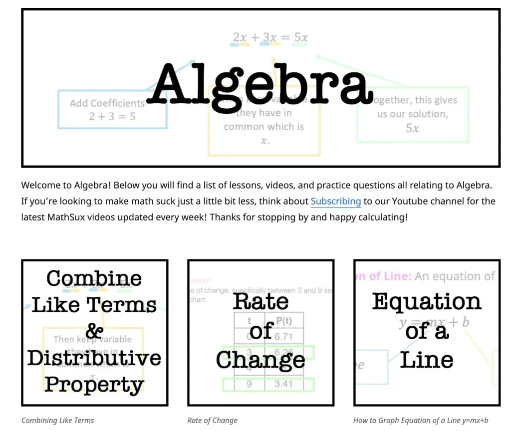 Algebra Cheat Sheet & Review