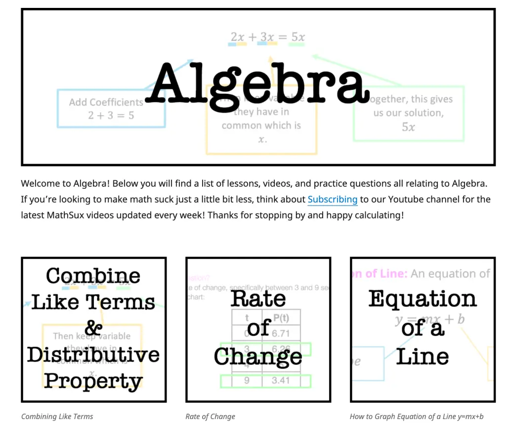 Algebra Cheat Sheet & Review