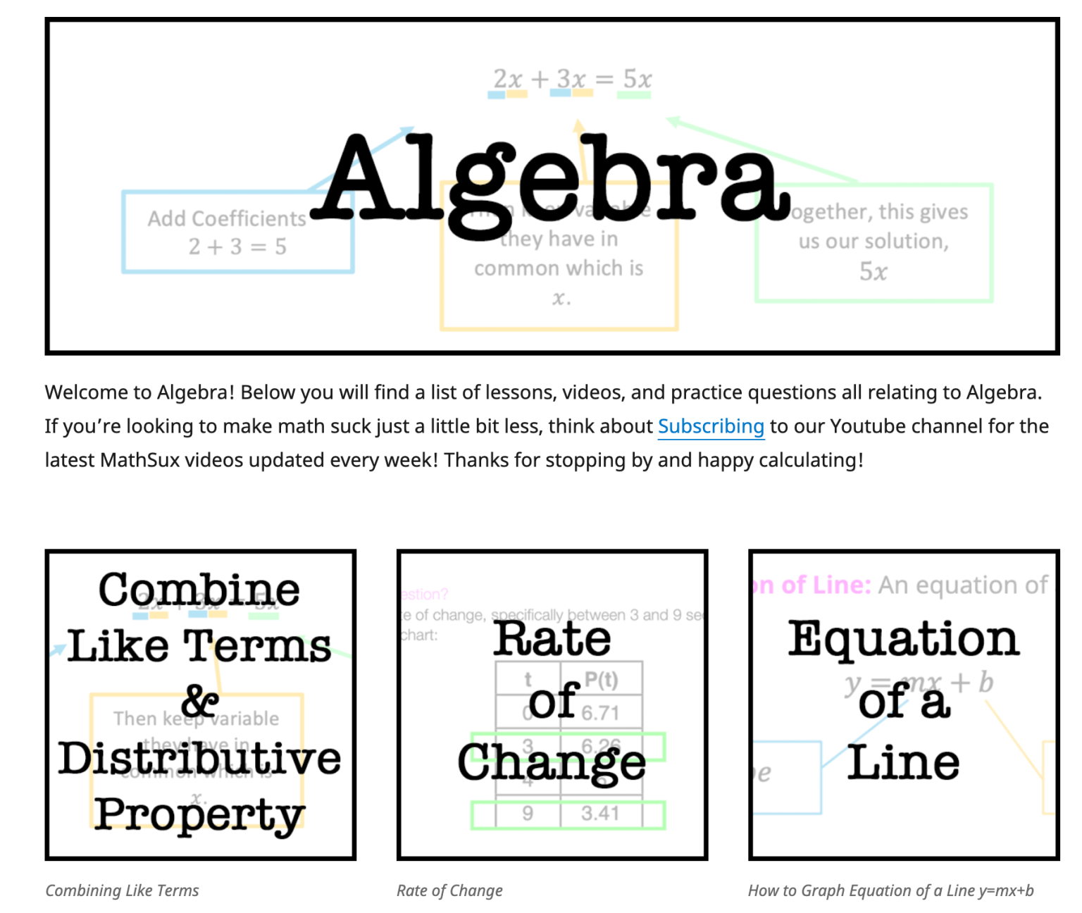 Algebra Cheat Sheet & Review - Math Lessons