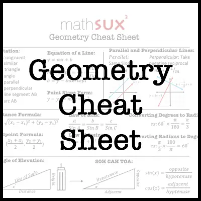 geometry cheat sheet for final