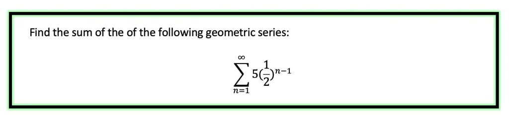 Sum of Infinite Geometric Sequence