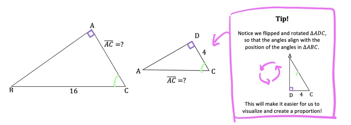 Legs of a Right Triangle (when an altitude is drawn) - Math Lessons