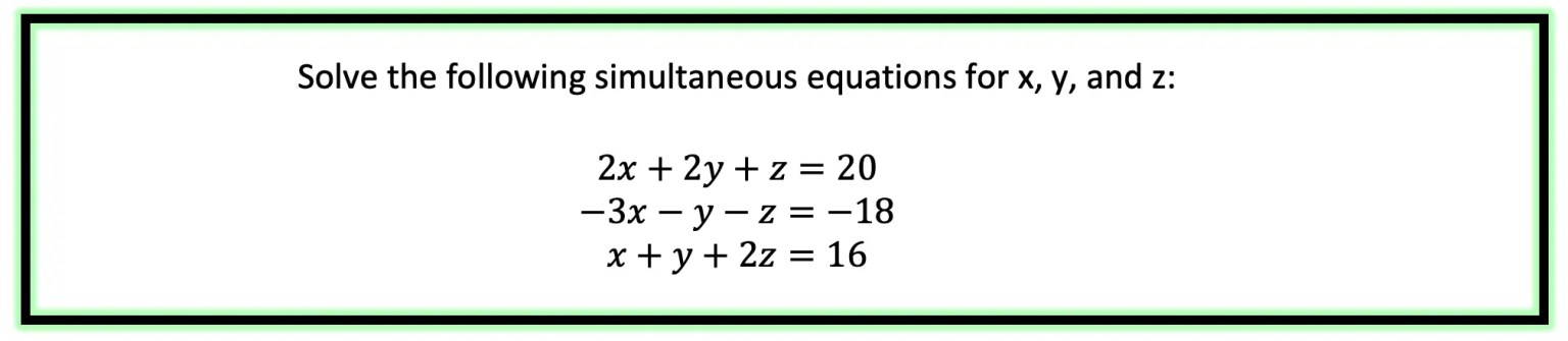 3 Equations 3 Unknown - Math Lessons