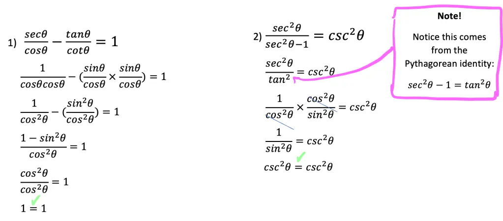 trigonometric identities cheat sheet