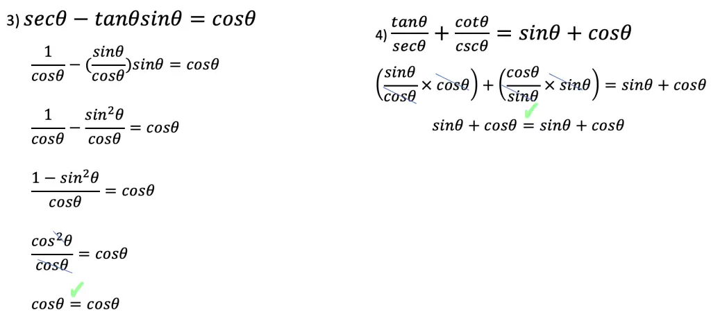 trigonometric identities cheat sheet