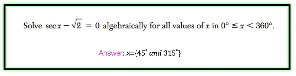 trigonometric equation